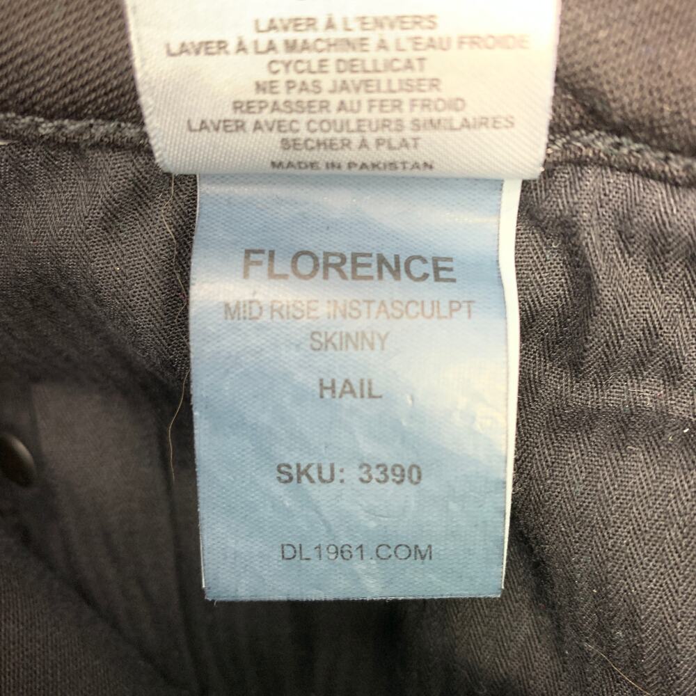 DL1961 Florence Women's Sz 25 Mid Rise Instasculpt Skinny Denim Jeans Black Hail - Picture 8 of 9